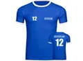 multifanshop Kontrast T-Shirt - Deutschland - Trikot Nummer 12 - Druck weiß - Männer