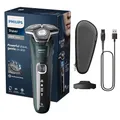Philips Shaver Series 5000 – Elektrischer Nass- und Trockenrasierer, Rasierer für Herren, mit ausklappbarem Trimmer, Ladestation & Reiseetui (Model S5884/35)