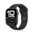 Apple Watch Series 10 Aluminiumgehäuse (GPS + Cellular) 46mm Diamantschwarz (Sportarmband schwarz) M/L MWY43QF/A