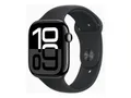 Apple Watch Series 10 (GPS + Cellular) 46mm Aluminium diamantschwarz mit Sportarmband M/L schwarz