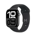 Apple Watch Series 10 4G 46mm Aluminium Diamantschwarz Sportarmband Schwarz M/L