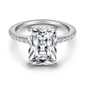 Luxuriöser Baguette Damenring aus 925 Sterling Silber in Weiß für Damen mit Stein I Ring mit Zirkonia Steinen und Profischliff I Schmuck in Juweliersqualität (58)