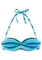s.Oliver Bügel-Bandeau-Bikini-Top Fun, im trendigen Streifen-Design, türkis bedruckt