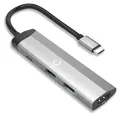 CELLONIC 4-in-1 Multi USB Port Hub - USB C zu HDMI Adapter 4K @ 30Hz, USB Typ C Hub, 2x USB A 3.0 PD 3.0 - Multiport USB C Dongle kompatibel mit Mac OS, Windows, Macbook, Lenovo, Dell, HP