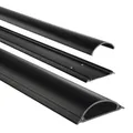 Kabelkanal, selbstklebend, halbrund, 100 x 7 x 2,1 cm, PVC, Schwarz (00220985)