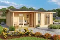 Gartenhaus Holz 44mm BRIGHTON 540x390cm Doppelnut und Feder mit Boden ISO-Glas