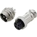 TRU COMPONENTS TC-13895640 Rundsteckverbinder Stecker, Buchsenkontakt Gesamtpolzahl: 4 Serie (Rundsteckverbinder): GX16 1 Set