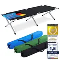 GOODS+GADGETS Faltbares Army Feldbett aus Aluminium - klappbares Campingbett & Gästebett (Schwarz)