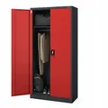Jan Nowak Mehrzweckschrank, Rot, Anthrazit, Metall, 90x185x45 cm, Arbeitszimmer, Aktenschränke