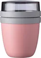 Mepal Lunchbox Lunchpot Mini Ellipse, praktischer Müslibecher, Nordic Pink, Polypropylen (PP), PCTG, 300 + 120 ml, Geeignet für Tiefkühler, Mikrowelle & Spülmaschine, Nordic Pink