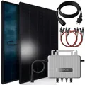 SUNNIVA® 920W Balkonkraftwerk BIFAZIAL FULLBLACK komplett Steckdose EcoFlow 800 Watt Wechselrichter, PV Solaranlage Komplettset, 2x460W N-Type Glas-Glas Bifacial Solarmodule,5m Kabel & 4x1m Solarkabel
