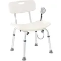 Arebos Duschhocker mit Rückenlehne & Brausenhalterung | Höhenverstellbarer Badestuhl 40–54 cm | rutschfeste Gummifüße | Leicht & Stabil | Bis 100 kg belastbar | Ideal für Senioren & Pflege