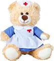 Teddybär 17 cm Hellbraun Krankenschwester Kittel