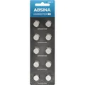 Absina Knopfzelle LR43 / LR1142 / AG12, 95 mAh, 10 Stück