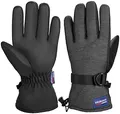 BRUBAKER Winterhandschuhe Wasserdicht und Winddicht - Herren und Damen Handschuhe für kalte Tage - Extra Warme Thermo Skihandschuhe für Ski Snowboard Winter und Schnee - Anthrazit Größe S/M