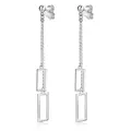 MATERIA Damen Ohrhänger Silber 925 Ohrstecker lang hängend rhodiniert 10x69mm