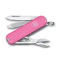 Victorinox Schweizer Taschenmesser, Klein, Classic SD, Multitool, Swiss Army Knife, Geschenk, 7 Funktionen, Klinge, Nagelfeile, Rosa