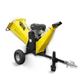 BAMATO Holzhäcksler HACK-120 | 9,0 kW Benzinmotor (420 ccm) | 150 mm Aststärke | E-Start & Reversierstarter | Inkl. Abdeckplane & Anhängerkupplung | Profi Messerhäcksler für Garten & Forst