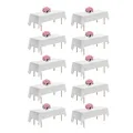 VEVOR 10 x Tischdecke Tischwäsche 1524x2591 mm, wiederverwendbarer Tischdeckenschutz, maschinenwaschbares Tischtuch aus Polyestergewebe für Partys Hochzeiten Bankette formelle Veranstaltungen, Weiß