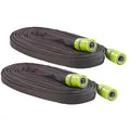 2er-Set Perlschläuche "Eco" flach, inkl. Stopp-Ventil-Kupplungen, 12 m