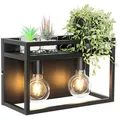 Qazqa Wandleuchte Cage rack, ohne Leuchtmittel, E27, Schwarz, Industrie, Stahl, 2-flammig schwarz