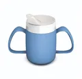 Ornamin Schnabelbecher 2-Henkel-Becher mit Trink-Trick und Schnabelaufsatz/ Trinkaufsatz, 2-tlg., Kunststoff, Trinkhilfe l Alltagshilfe l Schnabeltasse l BPA-frei l Made in Germany