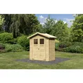 KARIBU Gartenhaus "Dahme 0", Holz, BxHxT: 207 x 222 x 120 cm (Außenmaße inkl. Dachüberstand) - beige