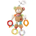 Fehn Motorikspielzeug 091878, Activity-Teddy, Aktivitätsspielzeug aus Stoff, ab 0 Monate