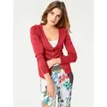 heine Strickjacke Feinstrickjacke rot 38