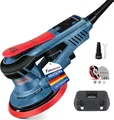 FANZWORK Bürstenloser Exzenterschleifer EZ150A mit Tragkoffer, 5mm Schleifhub,150mm Schleifteller, 350W Motor, 7-Stufige Drehzahlregelung, inkl.Tellerbremse, 15x Schleifgitter, 1x Ersatz-Schleifteller
