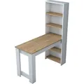 Esstisch Talitha, KÃ1/4chenregal, Esszimmertisch, Festes rechteckiges Regal, 120x54h154 cm, Walnuss und Weiß - Weiß