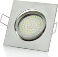 Sweet LED Einbaustrahler flach schwenkbar eckig Chrom gebürstet 3,5W warmweiß