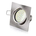 Sweet Led - Rostfrei ultra FLACH – Einbauleuchten - 3,5W 330 Lumen – 230V - Led Einbauspot Deckeneinbaustrahler - Einbauleuchte Deckenspot Einbaustrahler (eckig-chr.geb.-warmweiß)