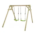 WICKEY Kinderschaukel Schaukelgestell Smart Move - Schaukel & Gestell Holz, Outdoor Schaukelgerüst, Doppelschaukel, Holzschaukel für Kinder im Garten (apfelgrün)