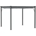 Outsunny Pergola Pavillon Überdachung mit Schiebedach Garten 3x3m Alu Grau