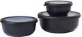 Mepal Cirqula Multischüssel-Set, rund, 3-teilig, flach, nordic black