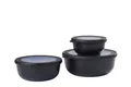 Mepal Cirqula Multischüssel-Set, rund, 3-teilig, flach, nordic black