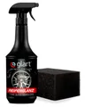 Glart 451RK Reifenglanzspray 1000 ml mit Schwamm – seidenmattes Finish – Reifenpflege mit UV-Schutz – schwarz auffrischend – für Auto, Wohnmobil, Motorrad – für Gummi und Kunststoff