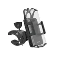 Hama Telefonhalterung für Fahrrad, für Mountainbike, Motorrad, Roller, kompatibel mit Smartphones mit Einer Breite von 5 bis 9 cm, um 360 Grad drehbar, Schwarz
