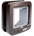 Sure Petcare SureFlap Mikrochip-Katzenklappe, batteriebetrieben, kompatibel mit RFID-Halsbandanhängern und Mikrochips, Einbau in Türen, Glasscheiben und Wände, 4 x AA-Batterien erforderlich, braun