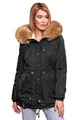 Navahoo warme Damen Winter Jacke Teddyfell Winterjacke Parka Mantel B399 [B399-LaViva-Schwarz-Gr.3XL]