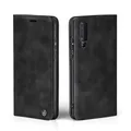 LBH Handyhülle für Samsung Galaxy A50 in Schwarz mit Karten- und Geldfach Smartphone Hülle mit Standfunktion Flip Case Schutzhülle Magnetverschluss Vintage