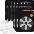 30 Power One Evolution Hörgerätebatterien m. Aufbewahrungsbox P10 5x 6er
