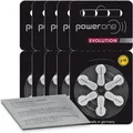 30 Power One Evolution Hörgerätebatterien m. Reinigungstuch P10 5 x 6er Pack