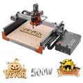 VEVOR CNC-Fräsmaschine, 500-W-Spindel, 3-Achsen-Gravurmaschine mit zwei Linearführungen & Kugelumlaufspindel, Arbeitsbereich von 400x400x95 mm, Beschnittfräse für Holz & Acryl