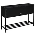 ESTEXO Polyrattan Hochbeet Blumenbeet 100x30x70 cm Pflanzbeet Kräuterbeet Gemüsebeet Frühbeet (Schwarz)