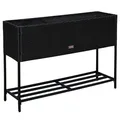 Polyrattan Hochbeet Blumenbeet 100x30x70 cm Kräuterbeet Gemüsebeet Schwarz