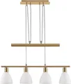 Lindby Hängelampe Simeon, messingfarben, Glas, 73 cm, E14