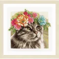 Lanarte Z�hlte Cross Stitch Kit: Blumenkrone: Maine Coon (Ausgeglichen)