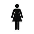 Aufkleber - Piktogramm WC Damen, Folie, 160x160 mm